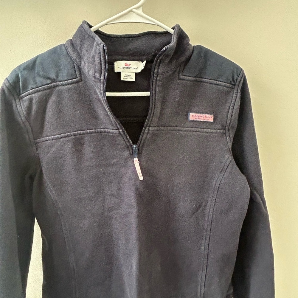 Vineyard Vines navy Quarter-Zip Pullover woman's medium shep shirt - Picture 3 of 5